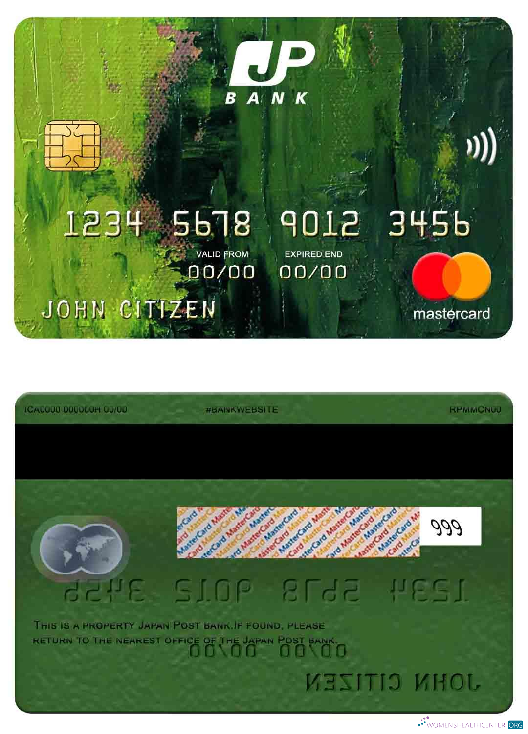 Download Japan Post bank mastercard Photoshop template
